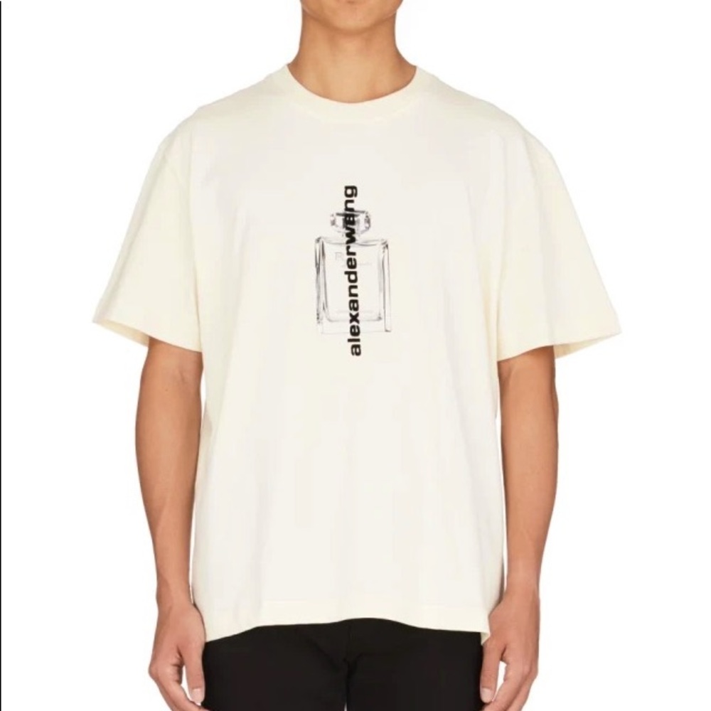 Alexander Wang Men’s Unisex Perfume Bottle Logo T-Shirt - Off White / Cream